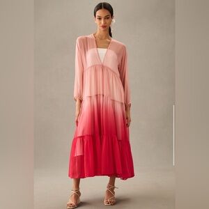 Anthropologie Tiered Sheer Ombre Duster